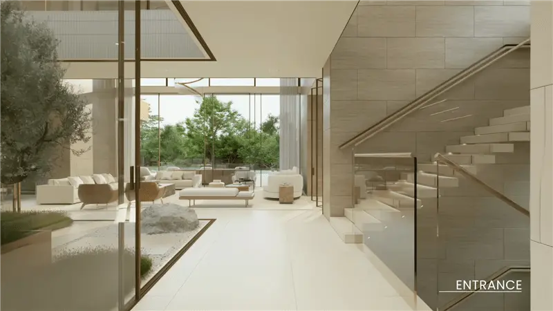 Interior sequence from a five-bedroom villa at The Wilds.