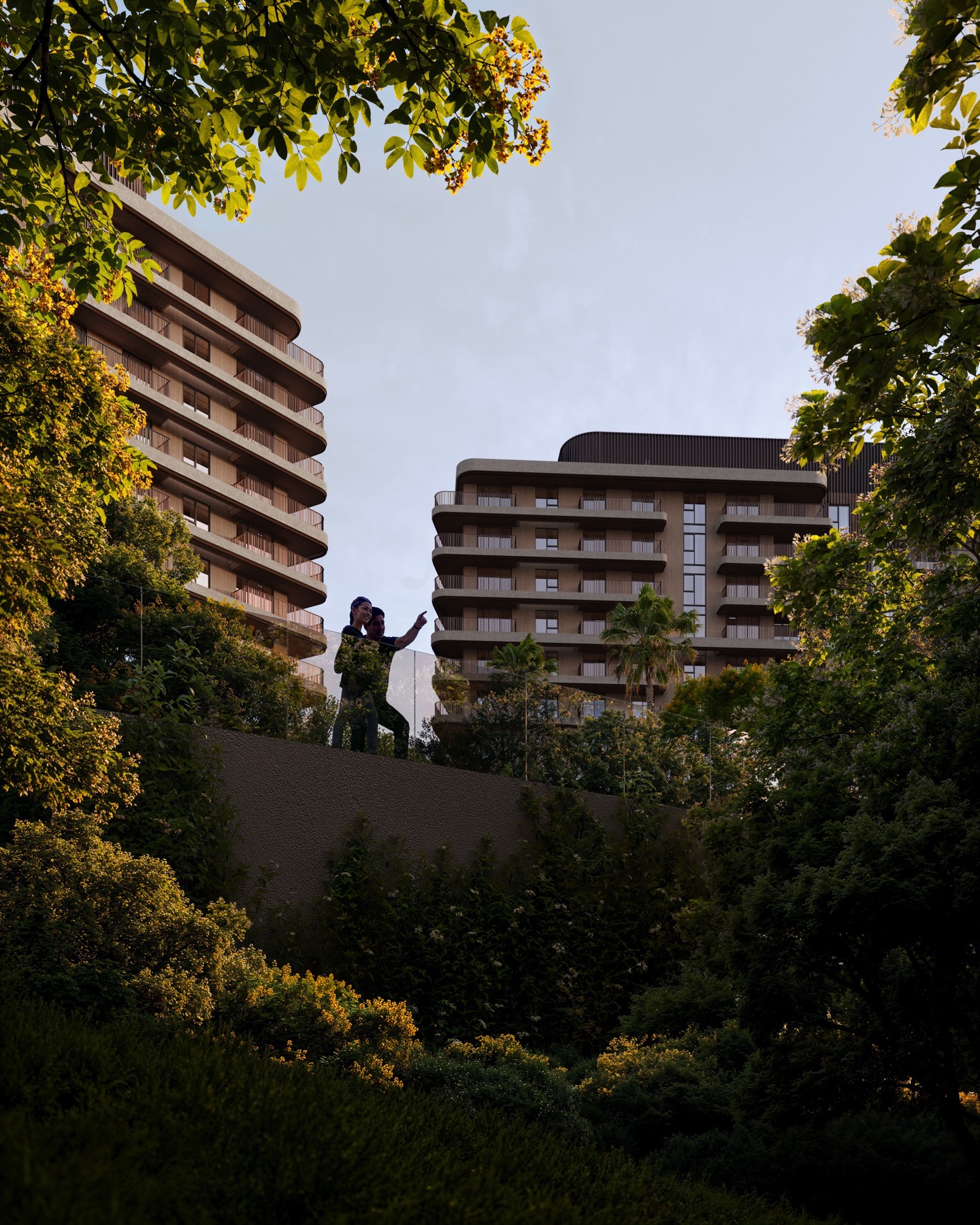 A close view of the pool terrace at The Wilds Residences.