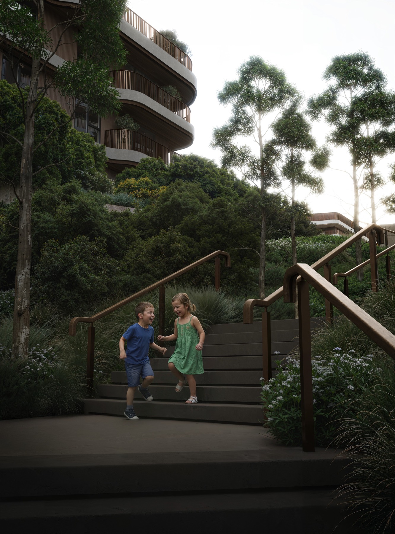 Another angle of the forested approach to The Wilds Residences.
